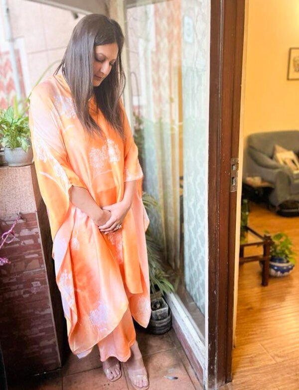 Orange Satin Cord Set