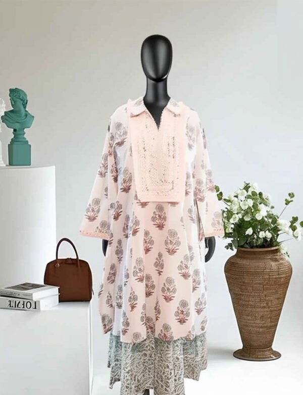 Ivory Garden Cotton Layered Kurta Set