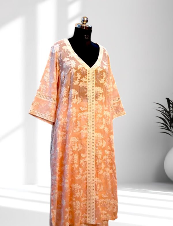 Pastel Pink Printed Kurta