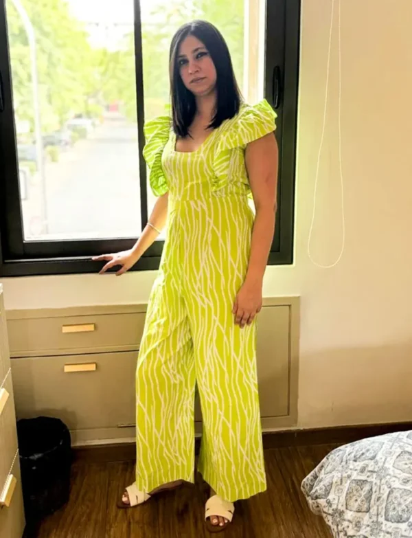 Lime Green Ruffle Jumpsuit